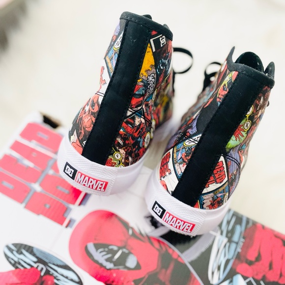 DC Marvel Deadpool Comic High Top Sneakers - Picture 7 of 12